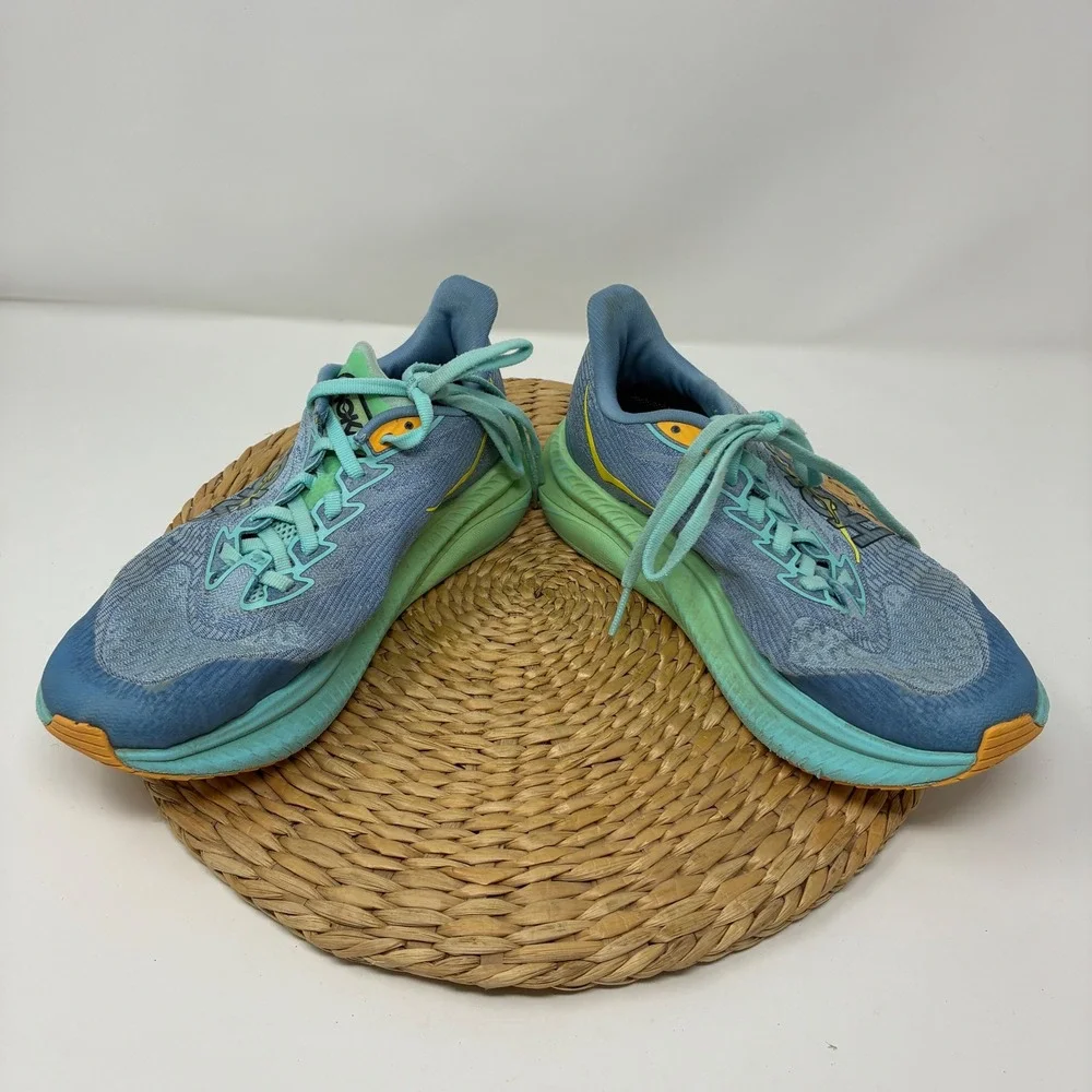 Hoka‎ Mach 6 Blue Green Running Shoes Sneakers Womens Size 6 Casual Athletic Gym